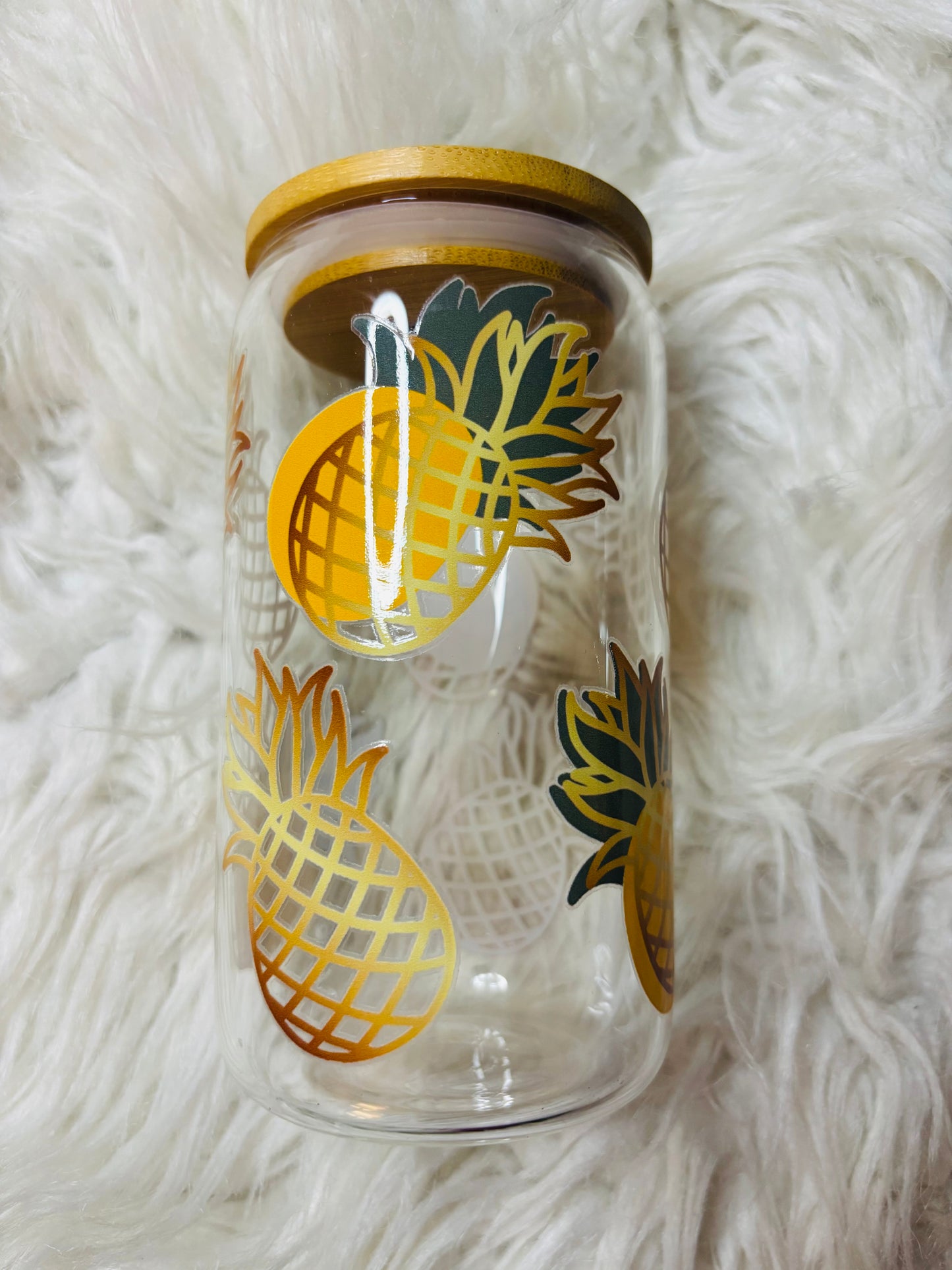 Pineapple Glass Can